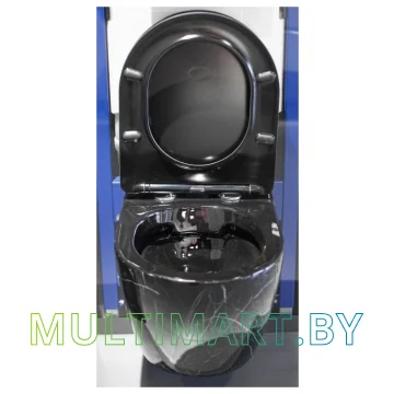 Унитаз CeramaLux 2212BM (черный мрамор) картинка 5